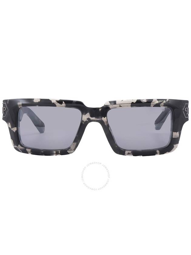 Philipp Plein Grey Rectangular Men's Sunglasses SPP044M 809X 53 - PHILIPP PLEIN - BALAAN 1