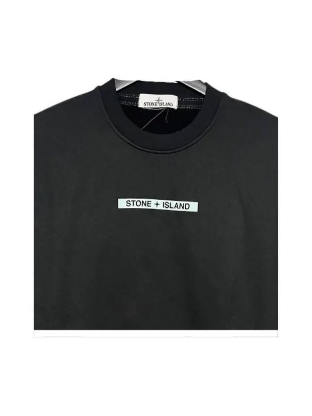 Logo Print Crew Neck Sweatshirt Black - STONE ISLAND - BALAAN 3