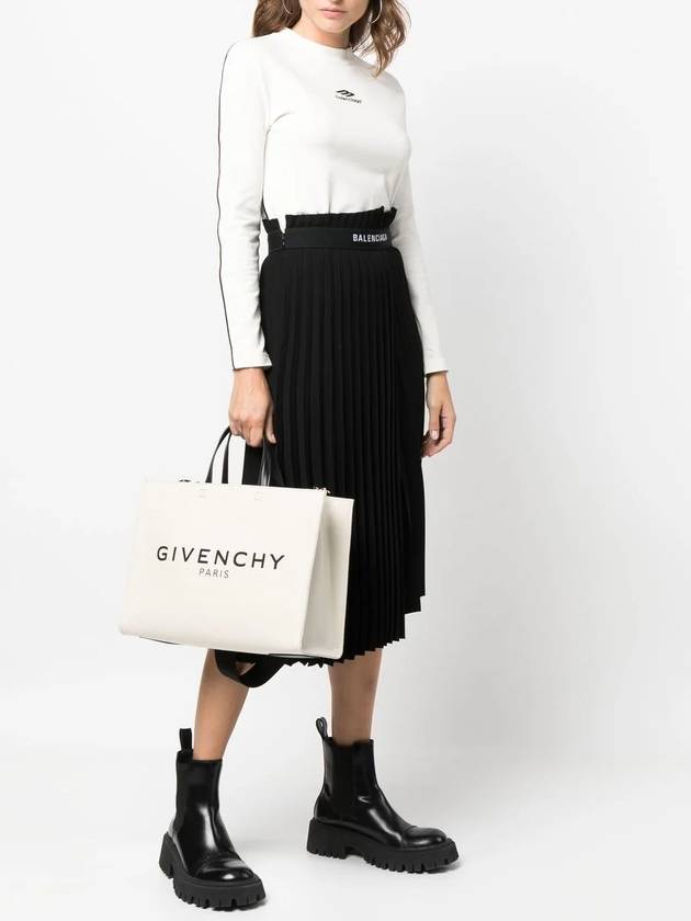 G Logo Canvas Medium Tote Bag Beige - GIVENCHY - BALAAN 3