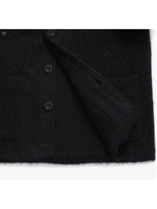 Mohair V-neck Relaxed Fit Wool Cardigan Black - OUR LEGACY - BALAAN 7