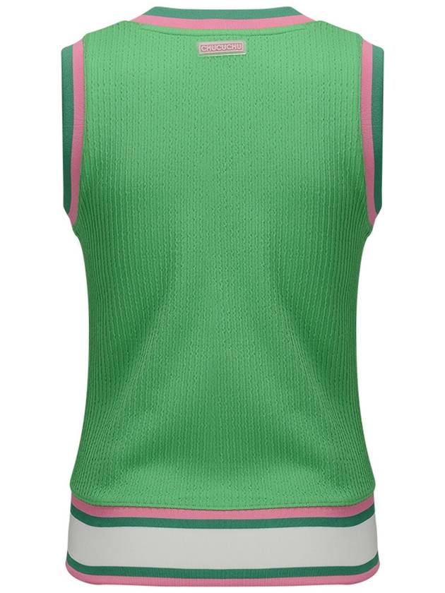 C23SVT005W Striped Vest Green - CHUCUCHU - BALAAN 2