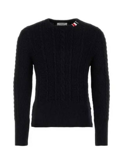 RWB Cable Wool Knit Top Navy - THOM BROWNE - BALAAN 2