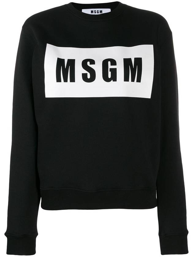 Box Logo Cotton Sweatshirt Black - MSGM - BALAAN 2