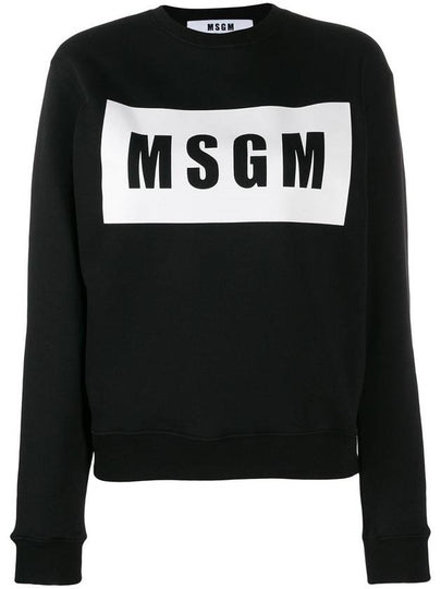 Box Logo Cotton Sweatshirt Black - MSGM - BALAAN 2