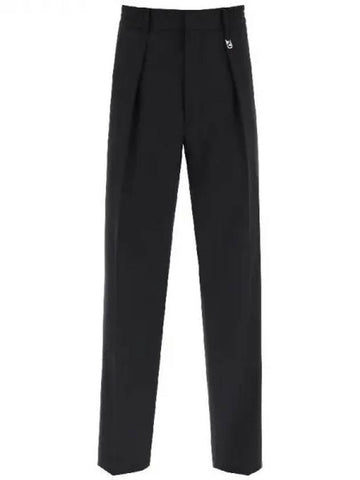 O LOCK plaque decorated pleated back banding pants 270610 - FENDI - BALAAN 1