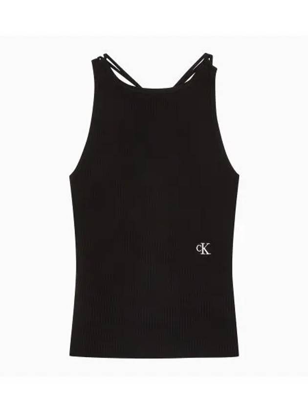 JEANS CK Women s Black Tie Detail Sweater Tank Top J223150 BEH - CALVIN KLEIN - BALAAN 2