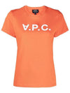 VPC Logo Organic Cotton Short Sleeve T-Shirt Orange - A.P.C. - BALAAN 3