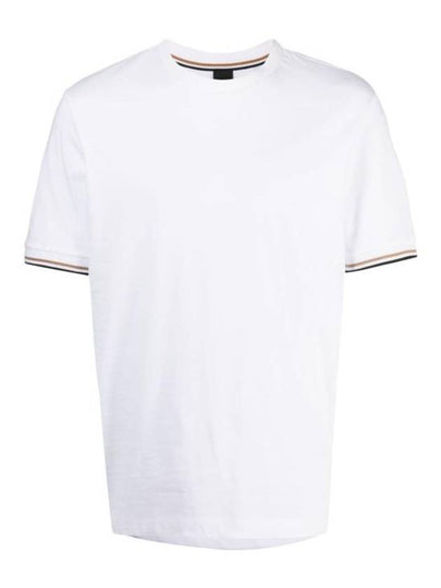 Thompson Striped Crew Neck Short Sleeve T-Shirt White - HUGO BOSS - BALAAN 2