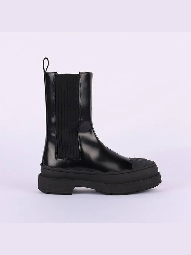 Interlocking G Leather Ankle Boots Black - GUCCI - BALAAN 3