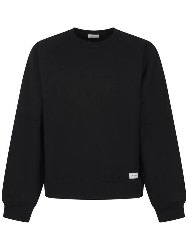 Cotton Sweatshirt Black - SAINT LAURENT - BALAAN 1