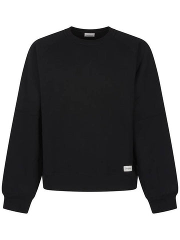 Cotton Sweatshirt Black - SAINT LAURENT - BALAAN 1