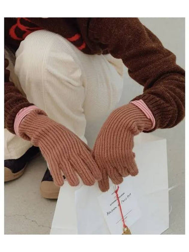 FINGER HOLE GLOVES COCOA BROWN - BENSIMON - BALAAN 1