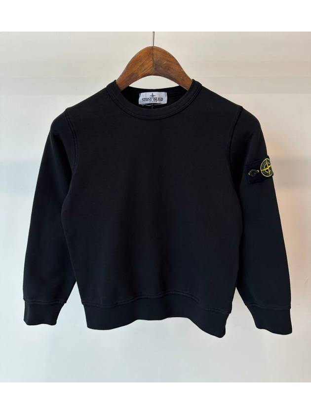 Kids Garment Dyed Logo Wappen Patch Sweatshirt Black - STONE ISLAND - BALAAN 2