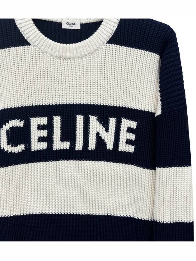 Logo Stripe Knit Top Ecru - CELINE - BALAAN 4