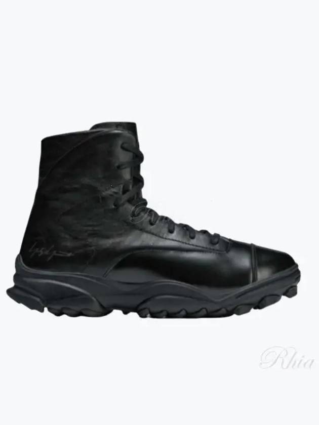 GSG9 Leather High Top Sneakers Black - Y-3 - BALAAN 2