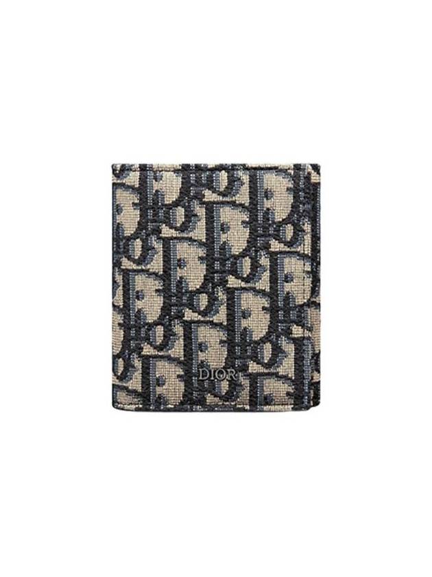 Oblique Jacquard Half Wallet Beige Black - DIOR - BALAAN 1