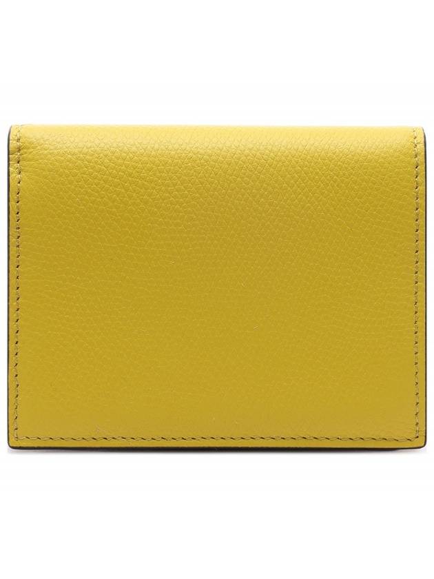 Compact V Logo Signature Calfskin Half Wallet Cedar Yellow - VALENTINO - BALAAN 5