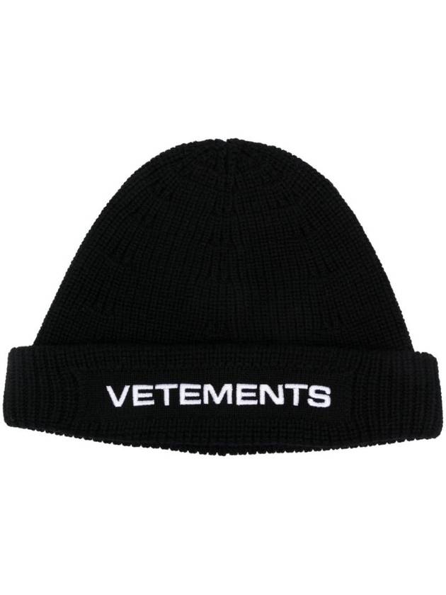 logo embroidered merino beanie UE54HA100B - VETEMENTS - BALAAN 1