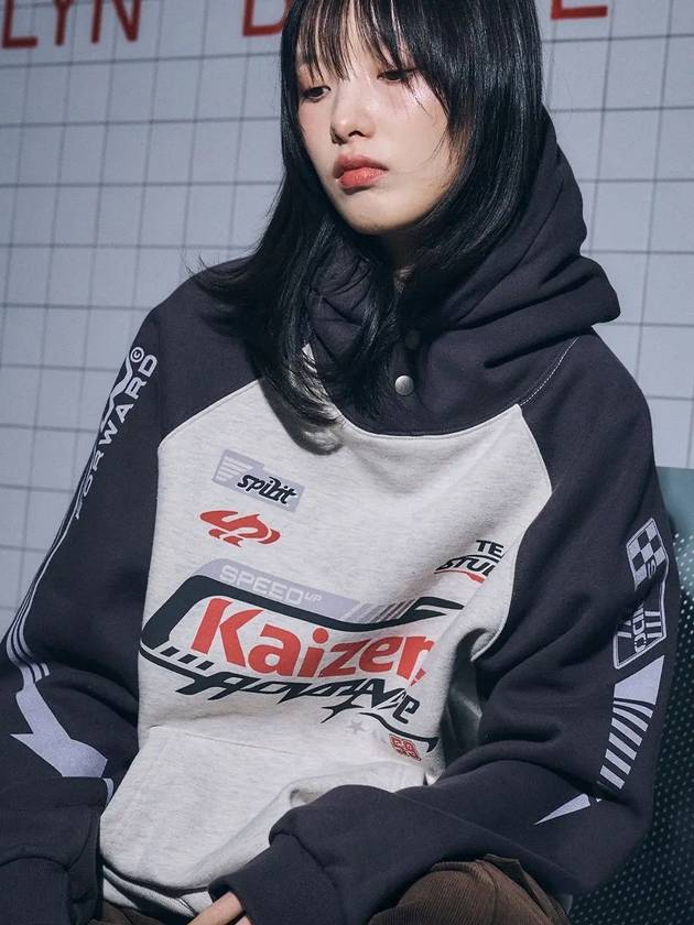 Kaizen Raglan Snap Hooded Top Charcoal - CPGN STUDIO - BALAAN 3