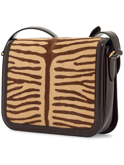 beige and dark brown striped leather shoulder bag - VALENTINO - BALAAN 2