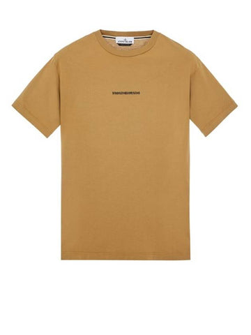 Micro Graphics One Print Short Sleeve T Shirt Dark Beige - STONE ISLAND - BALAAN 1