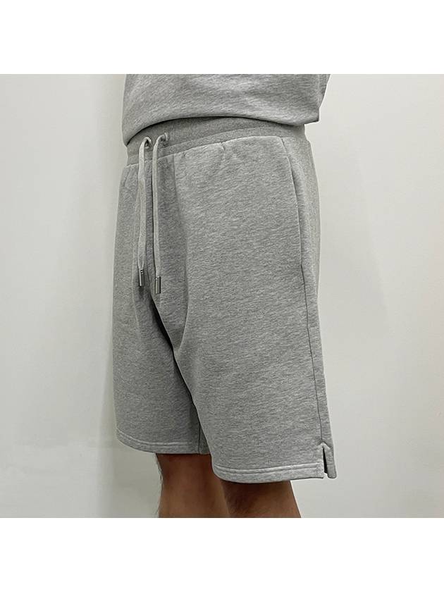 Organic Cotton Fleece Shorts Heather Ash Grey - AMI - BALAAN 4