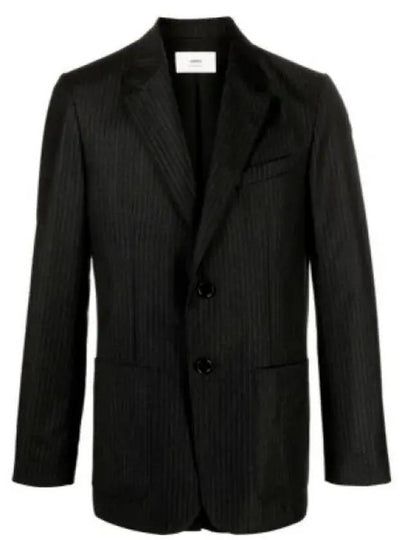 Striped Blazer Jacket Black - AMI - BALAAN 2