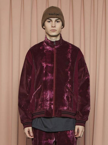 Velour Corduroy Blouson Track Jacket Burgundy - UNALLOYED - BALAAN 1