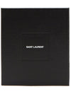 Classic Logo Textured Leather Half Wallet Black - SAINT LAURENT - BALAAN 9