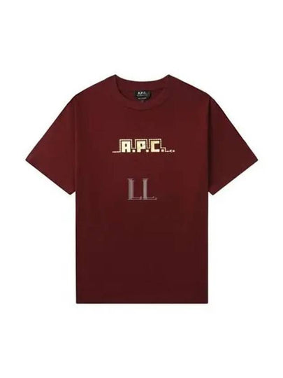 Snake Short Sleeve T-Shirt Burgundy - A.P.C. - BALAAN 2