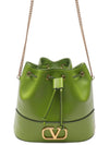 V Logo Chain Mini Bucket Bag Green - VALENTINO - BALAAN 3