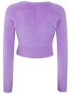 La Maille Neve Manches Longues Fluffy Charm Logo Cardigan Purple - JACQUEMUS - BALAAN 4