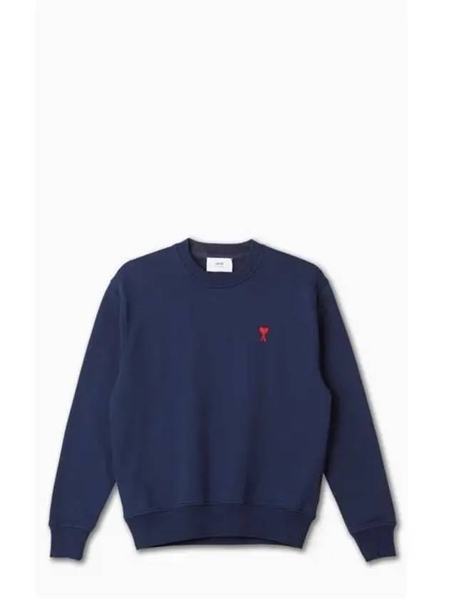 Small Heart Logo Sweatshirt Navy - AMI - BALAAN 2