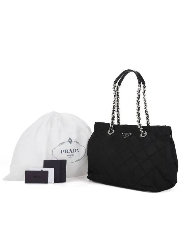 Pocono Quilting Chain Tote Bag Black - PRADA - BALAAN 5