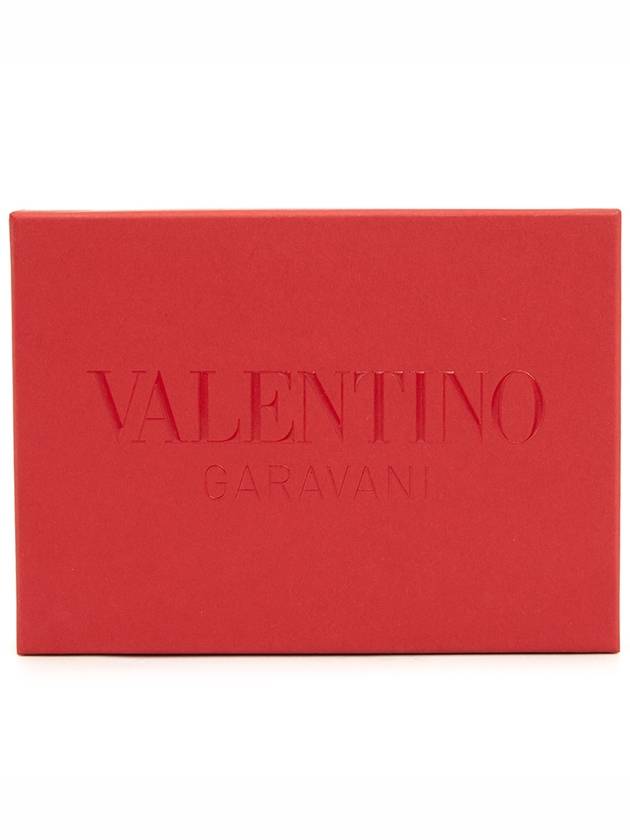 One Stud Leather Zipper Coin Purse Black - VALENTINO - BALAAN 4