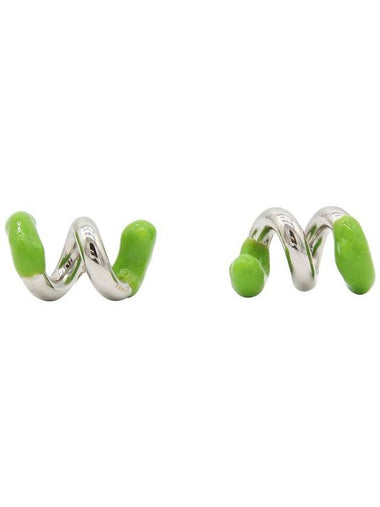 Fusillo Logo Engraved Earrings Green - SUNNEI - BALAAN 1