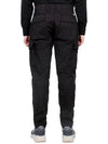 Men's Metropolis Stretch Satin Cargo Straight Pants Black - CP COMPANY - BALAAN 5