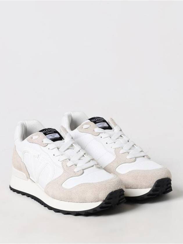 V Logo Face Low Top Sneakers Beige White - VALENTINO - BALAAN 3