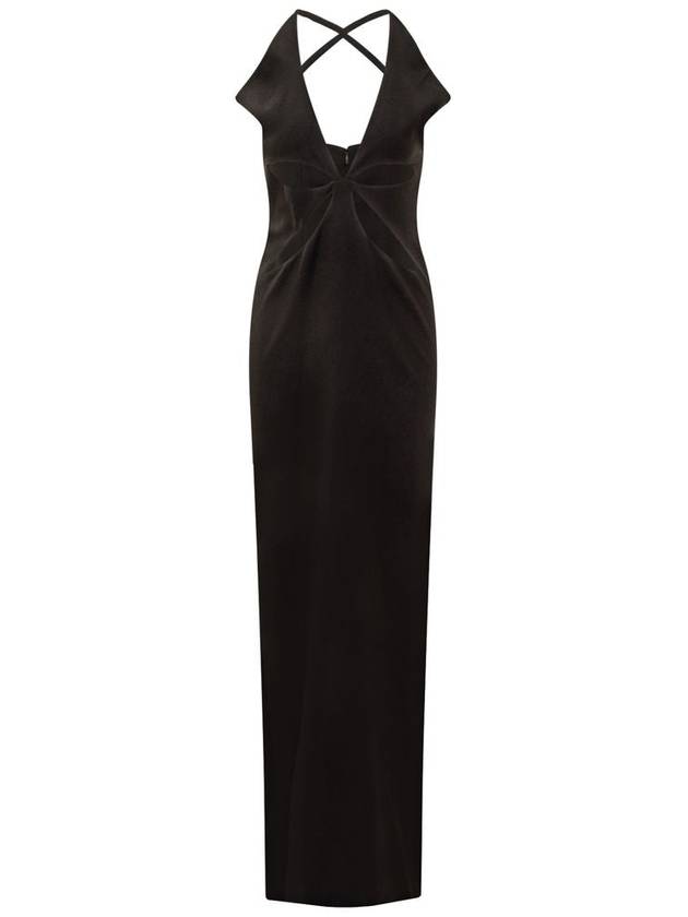 Monot Black Petal Cut Out Long Dress - MONOT - BALAAN 1