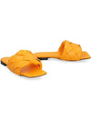 Women's Lido Leather Slippers Orange - BOTTEGA VENETA - BALAAN 4