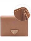 Gold Hardware Triangle Logo Saffiano Half Wallet Natural - PRADA - BALAAN 3