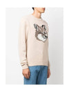 Men's Big Fox Head Classic Pullover Knit Top Beige - MAISON KITSUNE - BALAAN 3