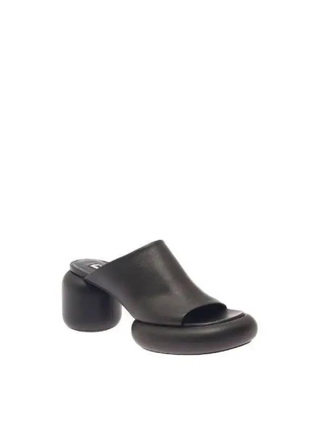 Black Calfskin Block Mule Sandal Heel J15WP0072P5269 001 - JIL SANDER - BALAAN 2