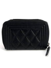 Boy Caviar Zipper Card Wallet - CHANEL - BALAAN 5