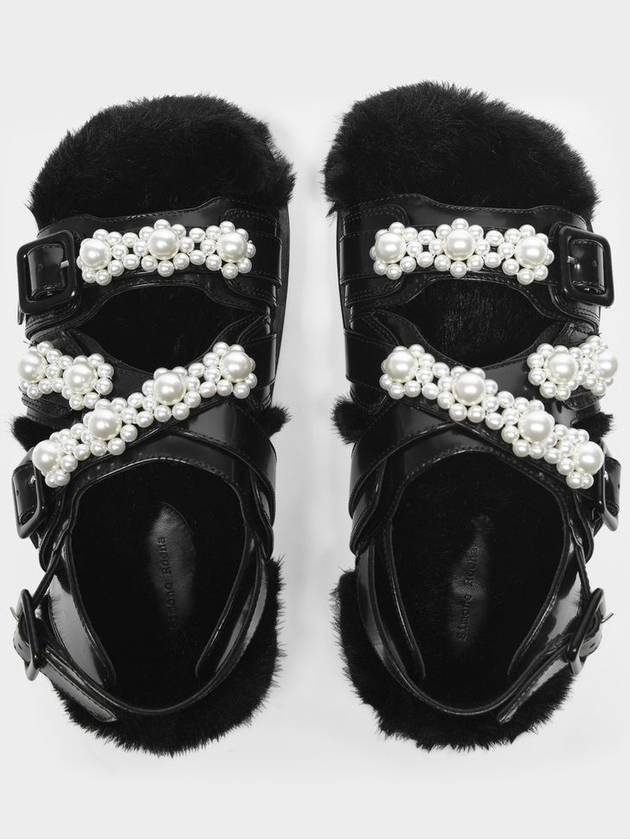 Multi-Strap Track Sandal in Black Pearl Leather - SIMONE ROCHA - BALAAN 3