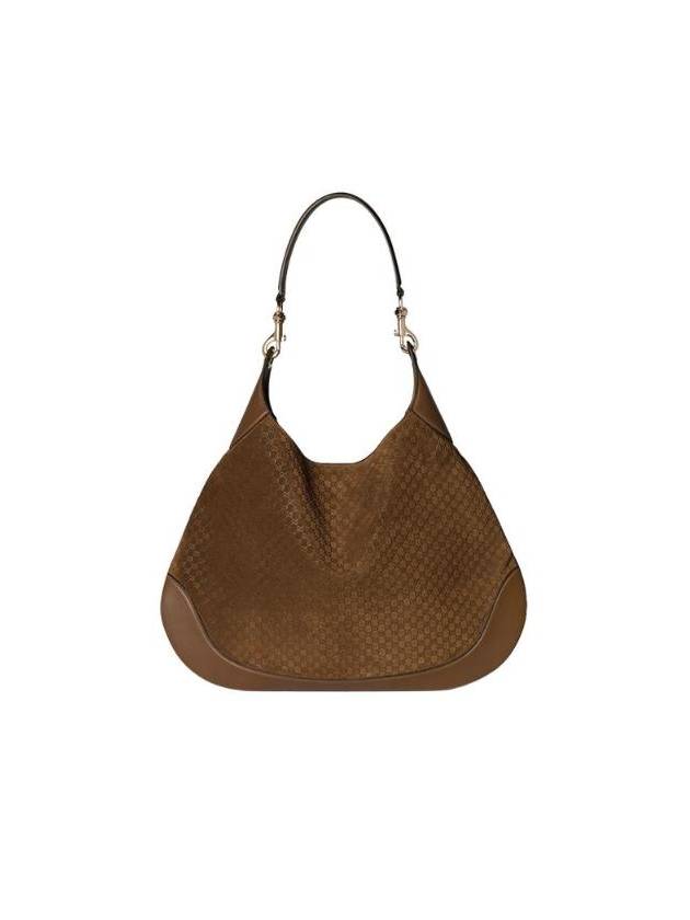 B Medium Suede Shoulder Bag Brown - GUCCI - BALAAN 1