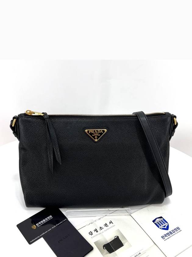 Vitello Dino triangle logo cross bag black - PRADA - BALAAN 3