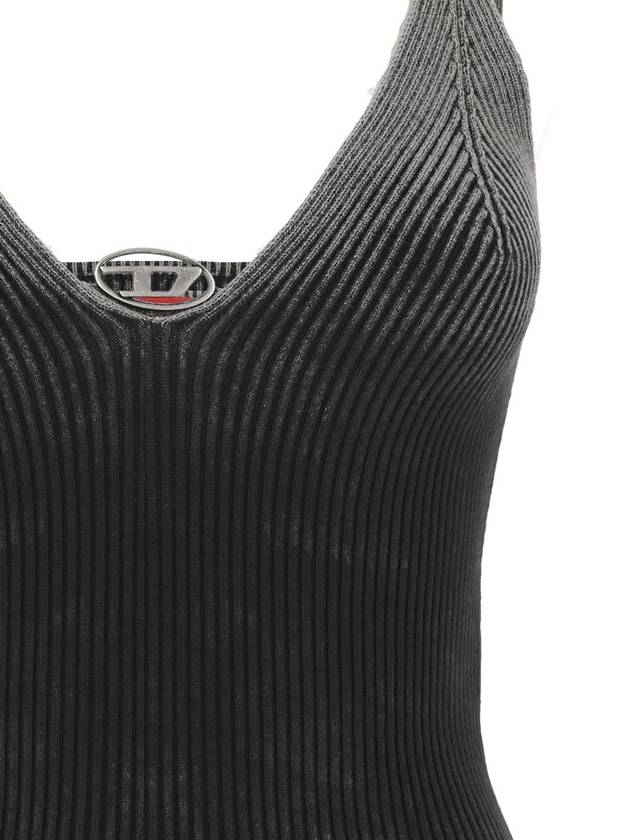 M Laila Faded Ribbed Knit Sleeveless Black - DIESEL - BALAAN 3