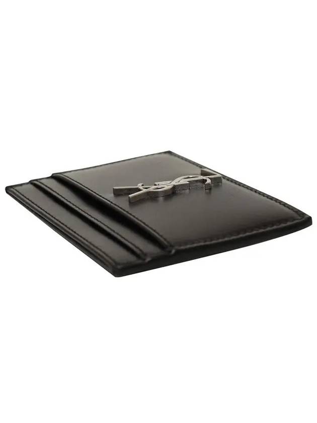 Monogram Card Case in Smooth Leather Black - SAINT LAURENT - BALAAN 4