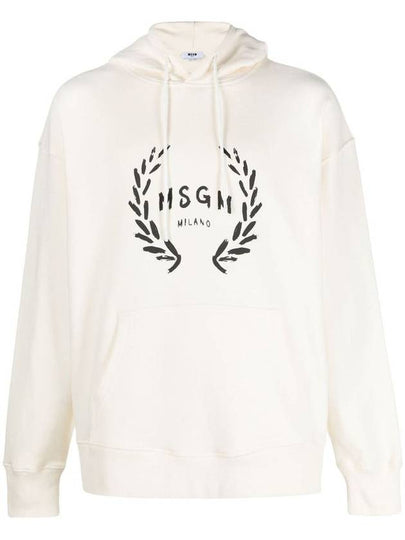 Milano Logo Print Cotton Hoodie Ivory - MSGM - BALAAN 2